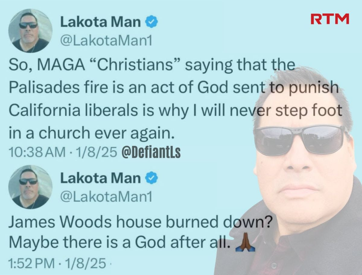 Hypocrite Lakota Man, condemns CHristians then reverses.