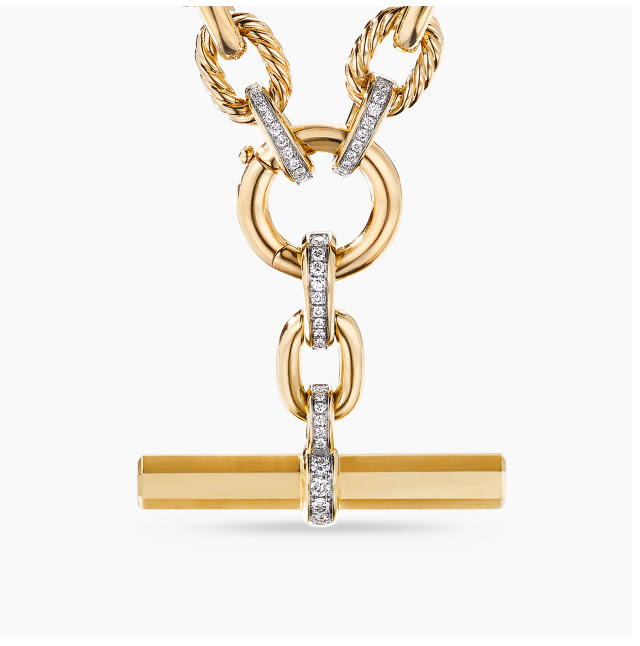 Lexington Chain Necklace 18K Yellow Gold with Diamonds, 9.8mm