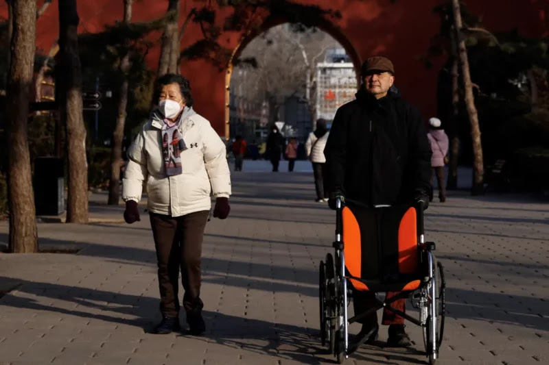 Walking in Beijing, January 2024. Tingshu Wang / Reuters