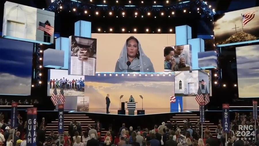 Harmeet Kaur Dhillon offers a Sikh prayer at the Republican National Convention.