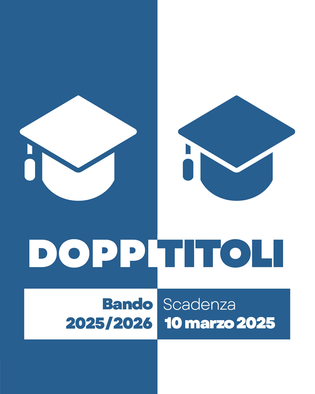 Bando Doppi Titoli anno accademico 2025/2026 - candidature entro il 10 marzo 2025