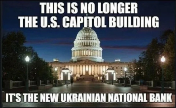 Meme saying US Capital is Ukraines Bank.