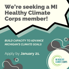 MI Healthy Climate Corps member applications - apply by January 21