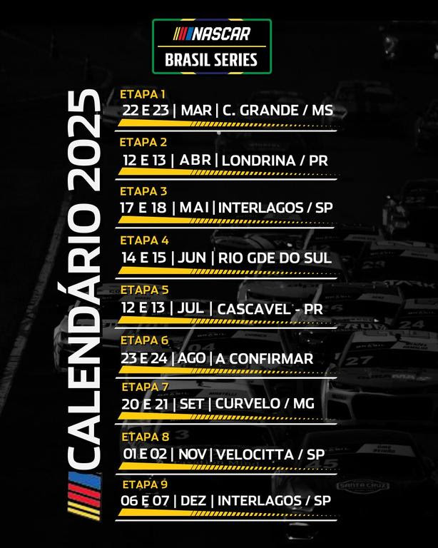 Calendário da NASCAR Brasil Series 2025 ()