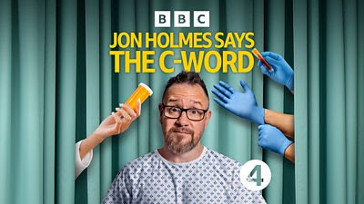 Jon Holmes advertises his podcast on prostrate cancer.