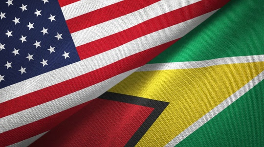 USA and Guyana flag - 123RF