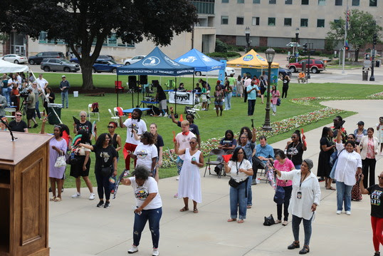 More than 300 individuals attended the Michigan Education Trust's 13th annual Pizza Party on the Michigan State Capitol Lawn on Wednesday, June 18.