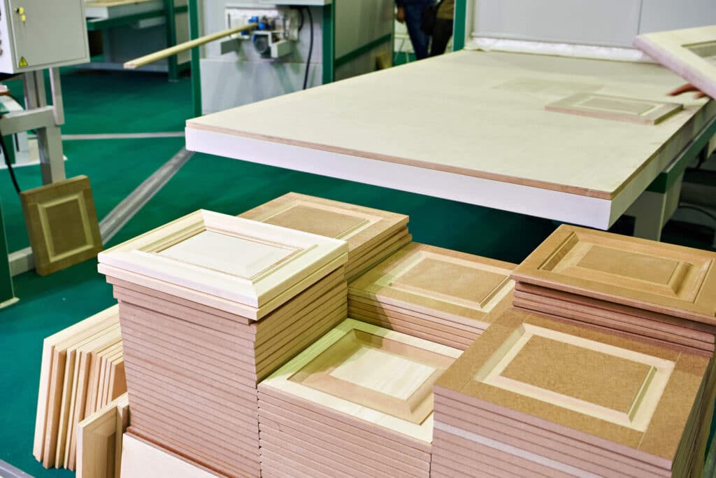 Photo of MDF doors being manufactured