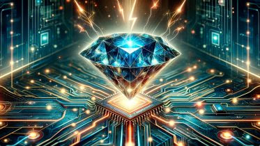 Diamond Semiconductor Circuit Art Concept Illustration
