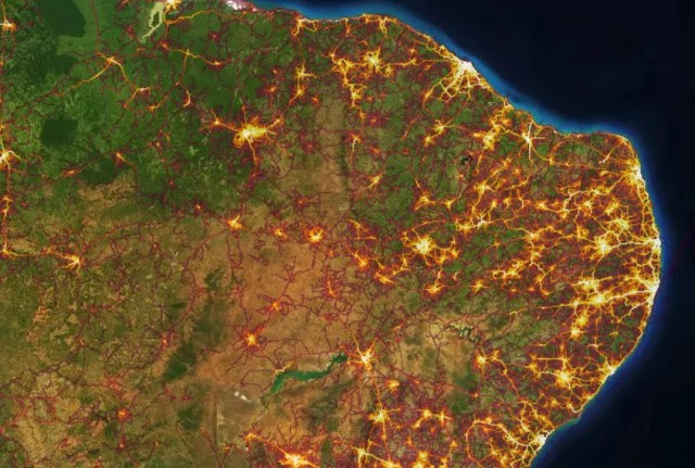 Mapa de calor do aplicativo de corridas Strava