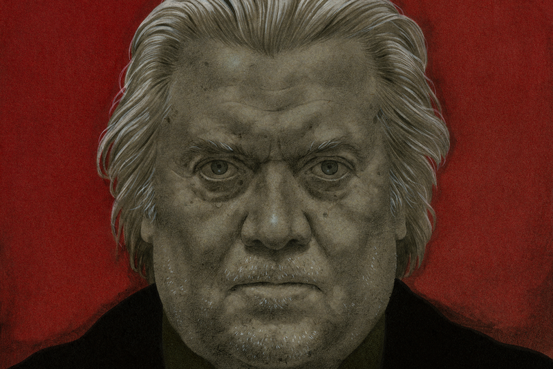 Image may contain: steve bannon, face, head, person, photography, portrait, art, drawing and adult