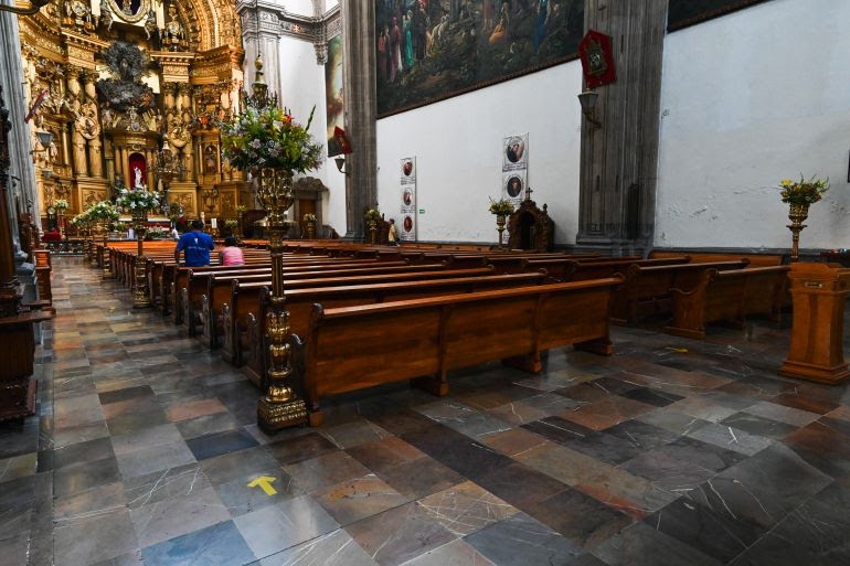 Standing at the high rear of the Church of San Francisco you can see how the nave floor is sinking