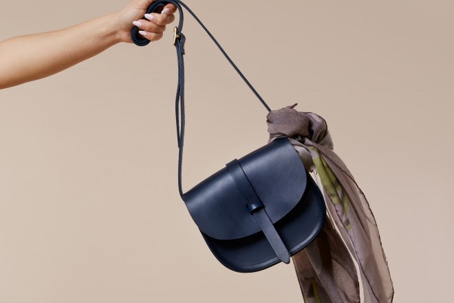 Blue satchel bag