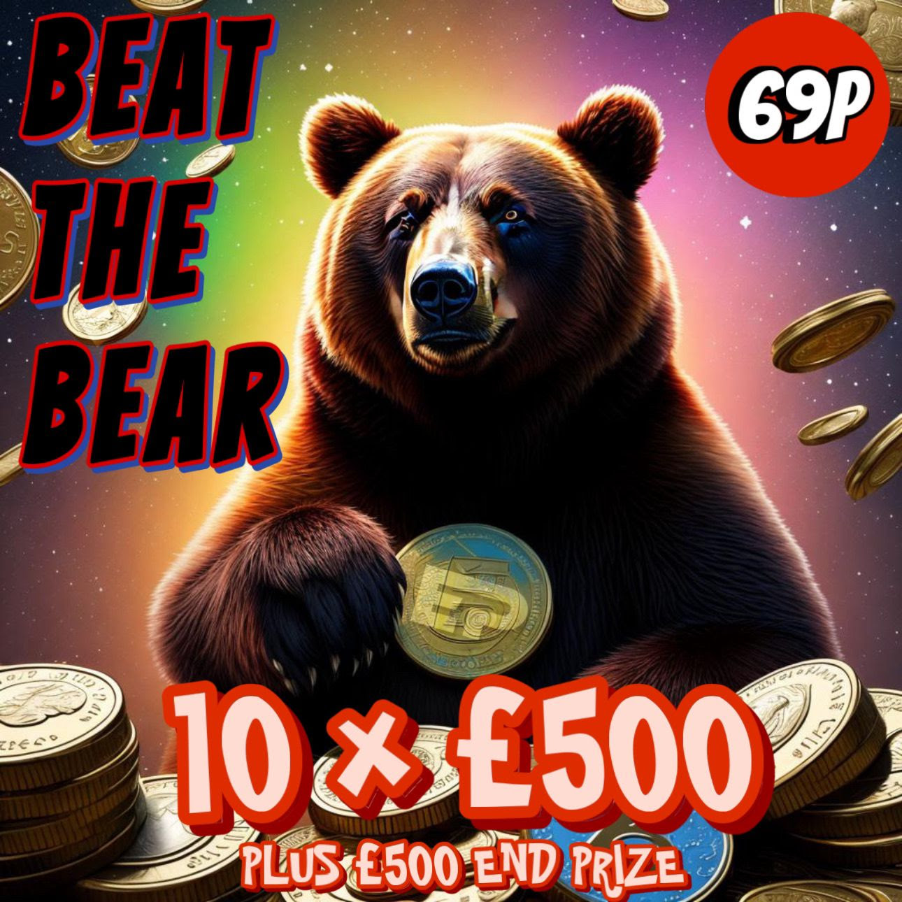 Image of BEAT THE BEAR INSTANT WIN COMP! WIN £5,500  - 10 X £500 INSTANT WINS + £500 END PRIZE FOR 69P#1