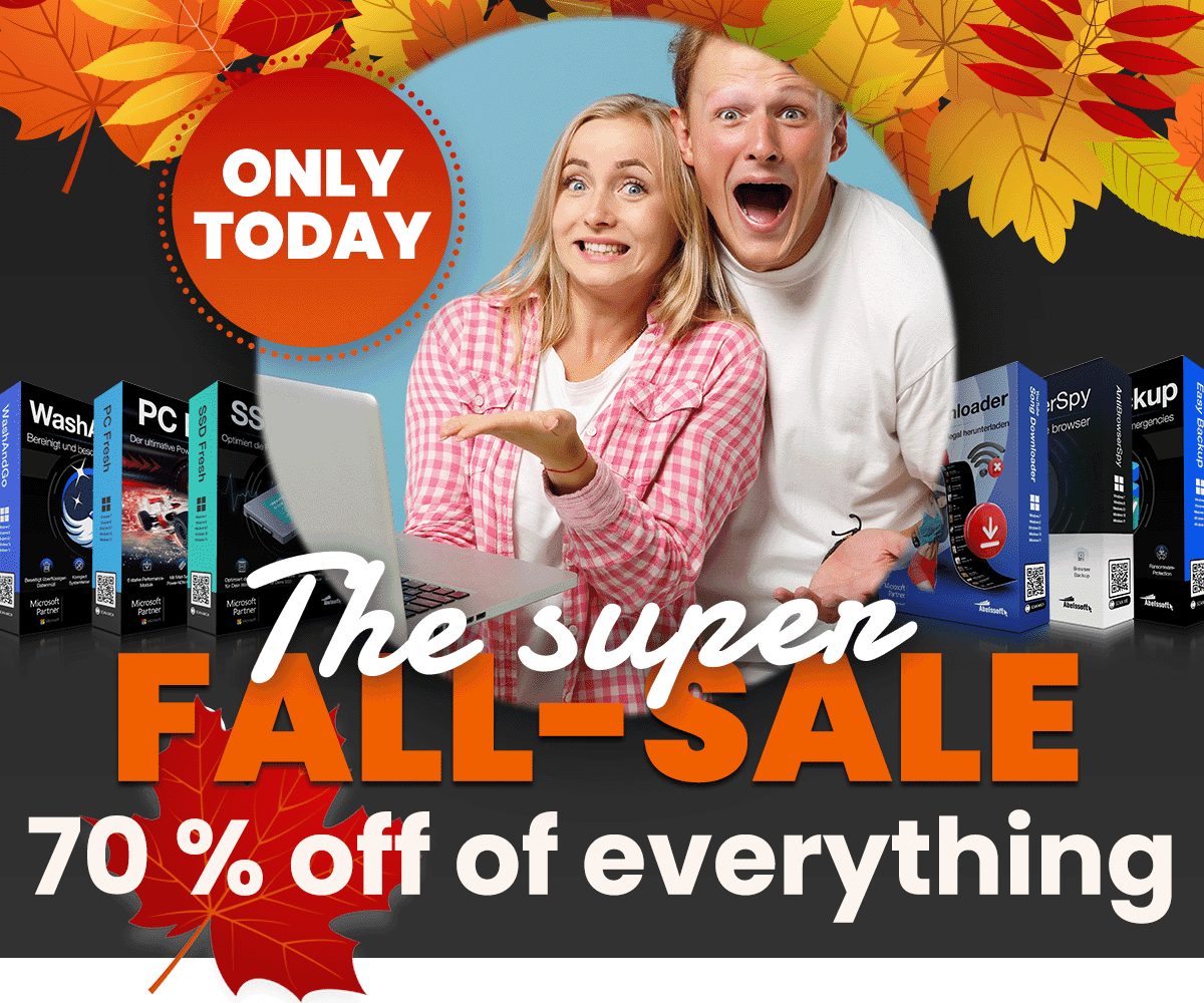 Abelssoft Super Autumn Sale: 70% OFF on Top Software Products