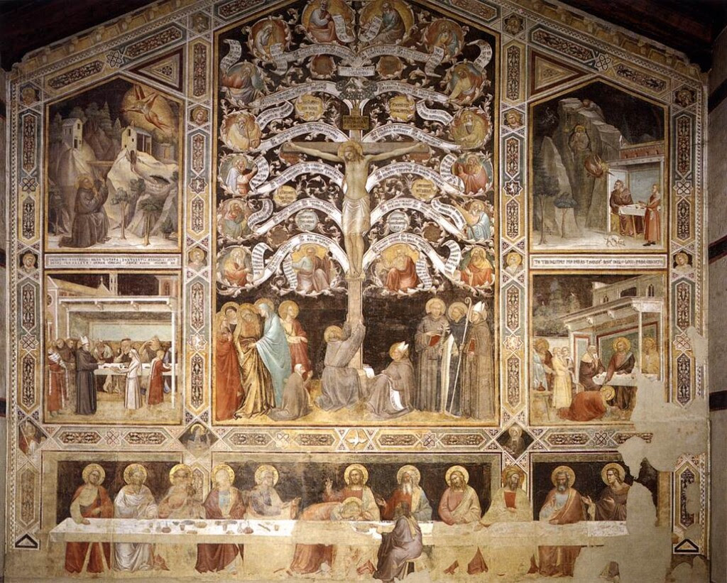 lalberto-della-vita-taddeo_gaddi_-_last_supper_tree_of_life_and_four_miracle_scenes_-_wga08387