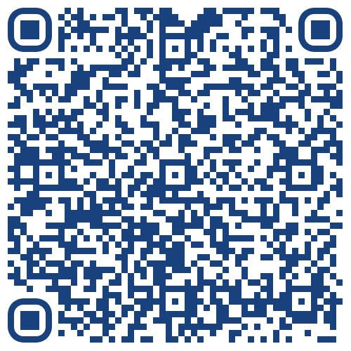 A qr code with blue squaresDescription automatically generated