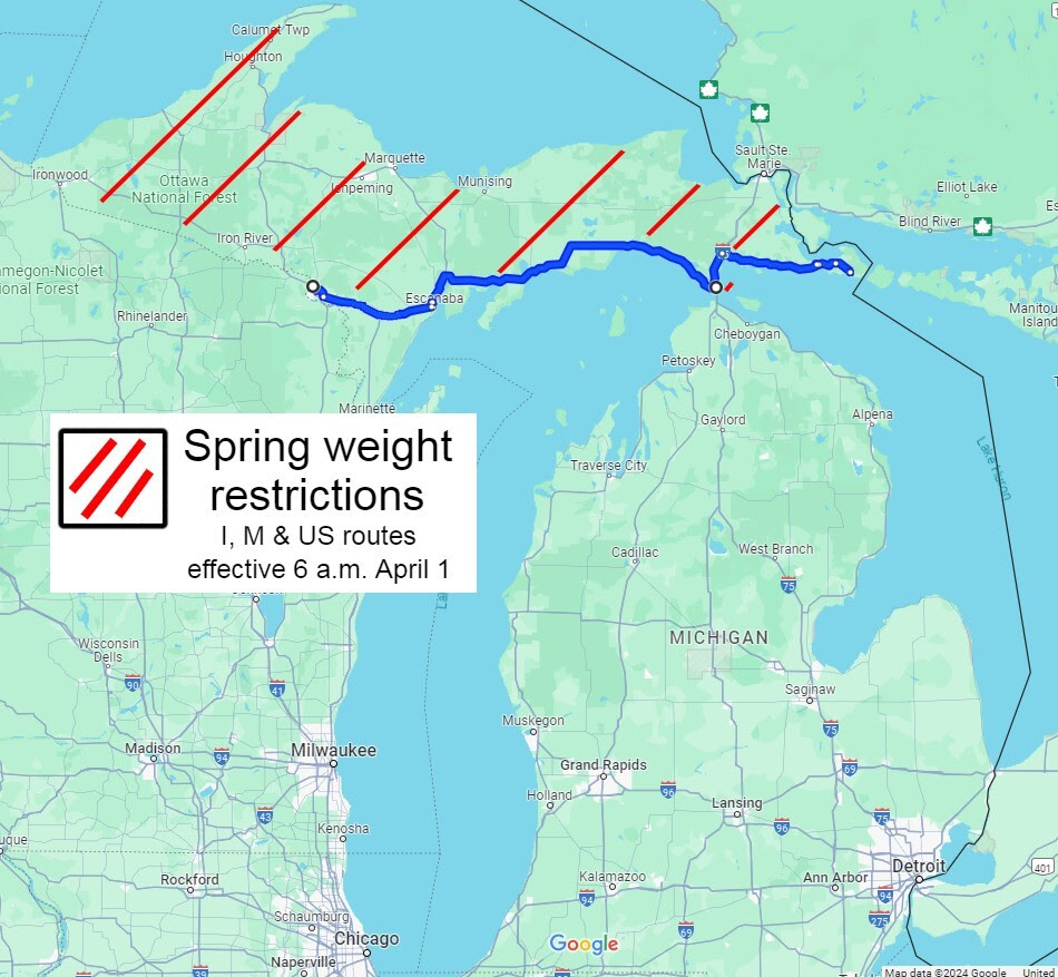 Spring Weight Restrictions #3 map