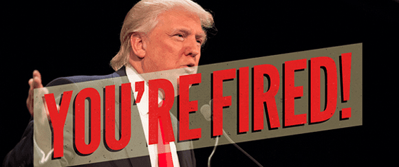 Trump with You Are Fired witten over image.