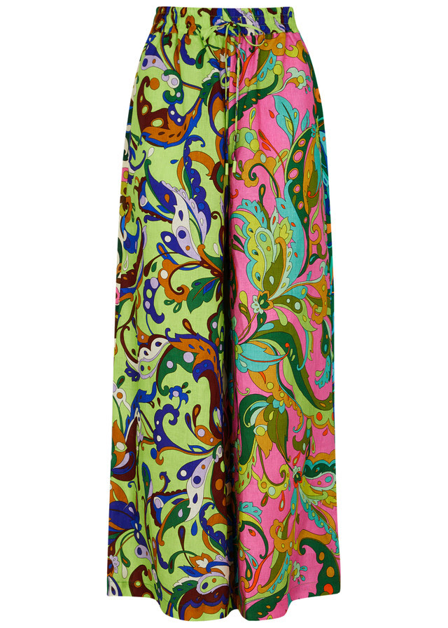 ALEMAIS Yvette printed linen trousers