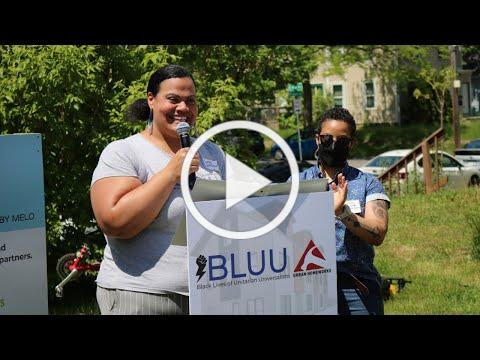 Lena Gardner and AsaleSol Young speak at BLUU Housing Initiative Groundbreaking