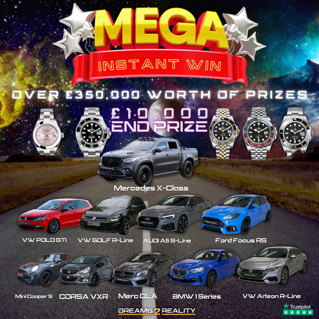 Image of MEGA INSTANT WIN #2 - £10,000 End Prize - £340k Worth Of Instant Wins