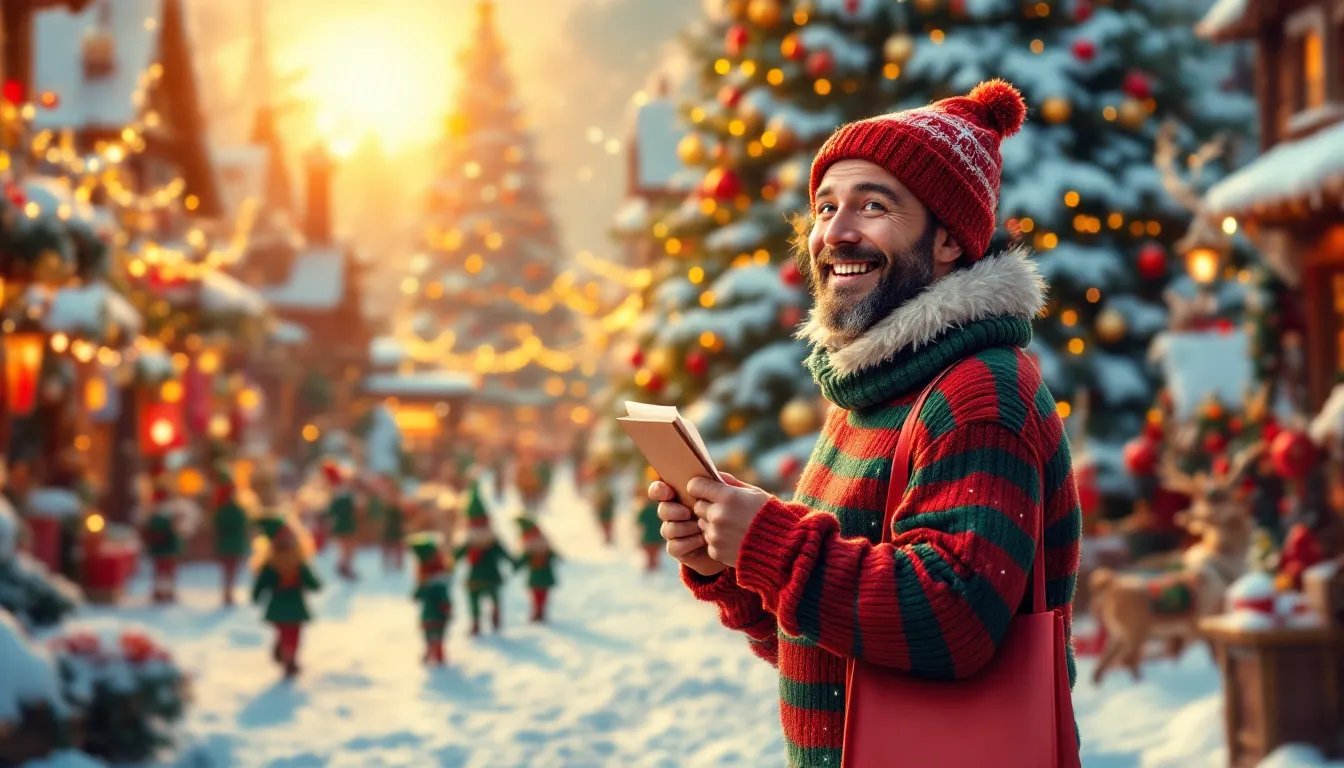 A shopper with a list, looking for gifts during the holiday season.