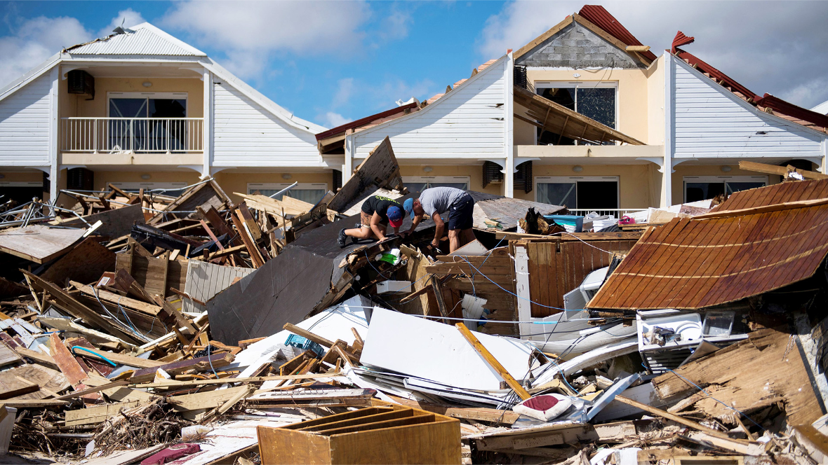 Houses destroyed after Hurricane Irma