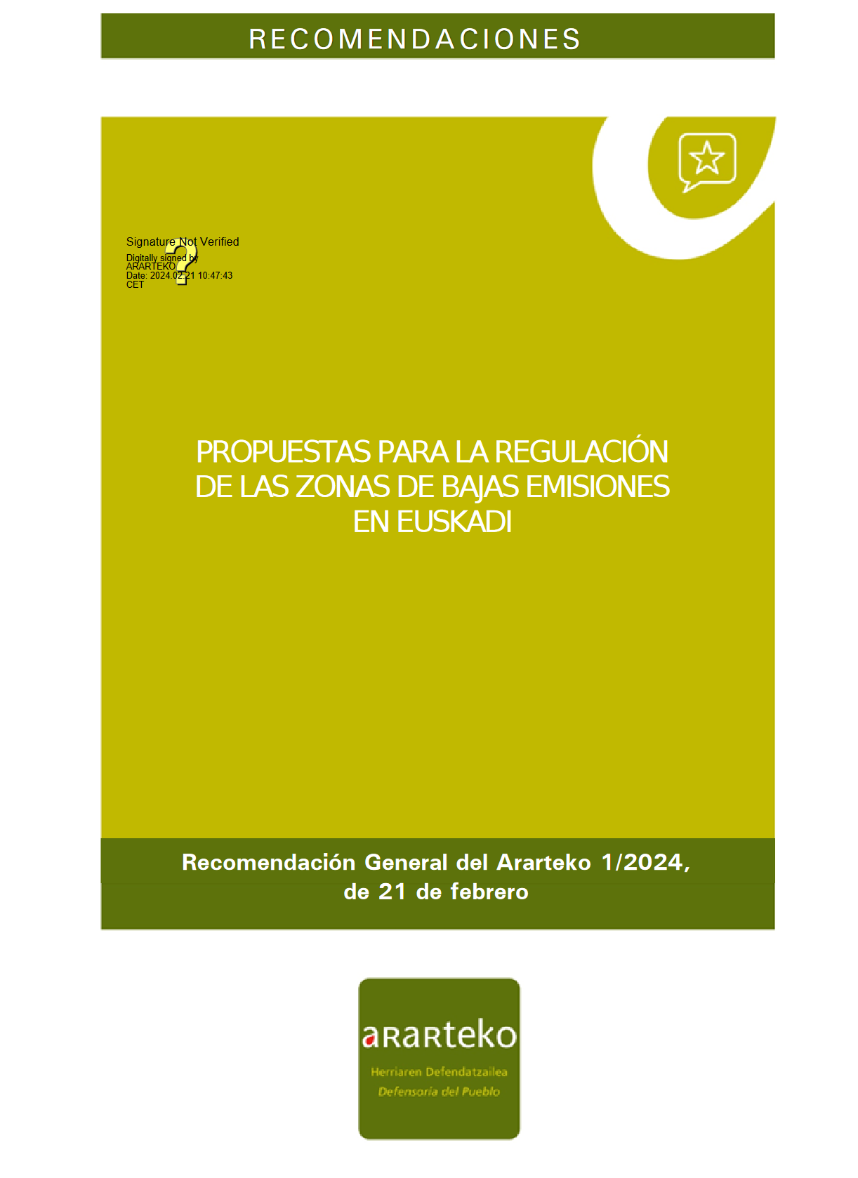 El Ararteko pide que se regulen ya las zonas de bajas emisiones