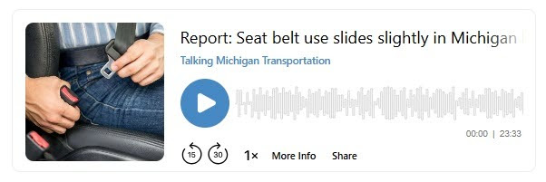 TMT - Seat belt use slides slightly in Michigan but fewer drivers using hand-held devices