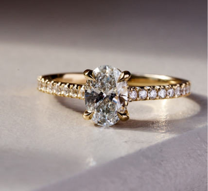Moonlight Eternity Oval Diamond Engagement Ring