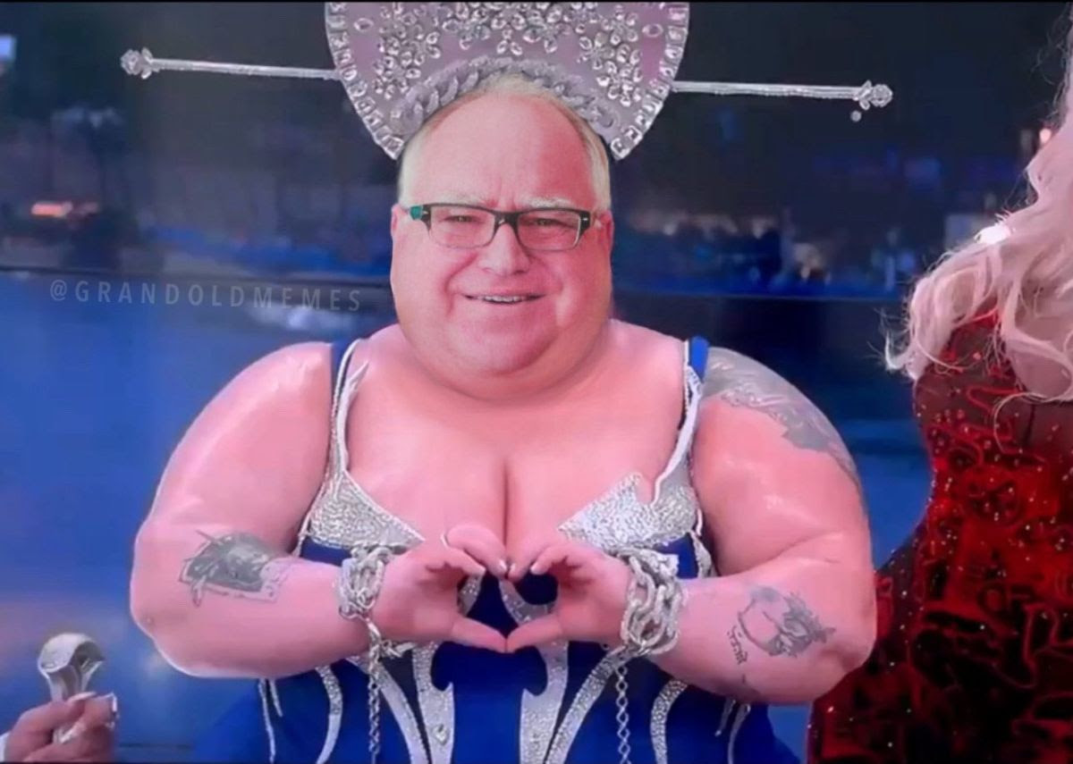 Photo of Tim Walz in drag.