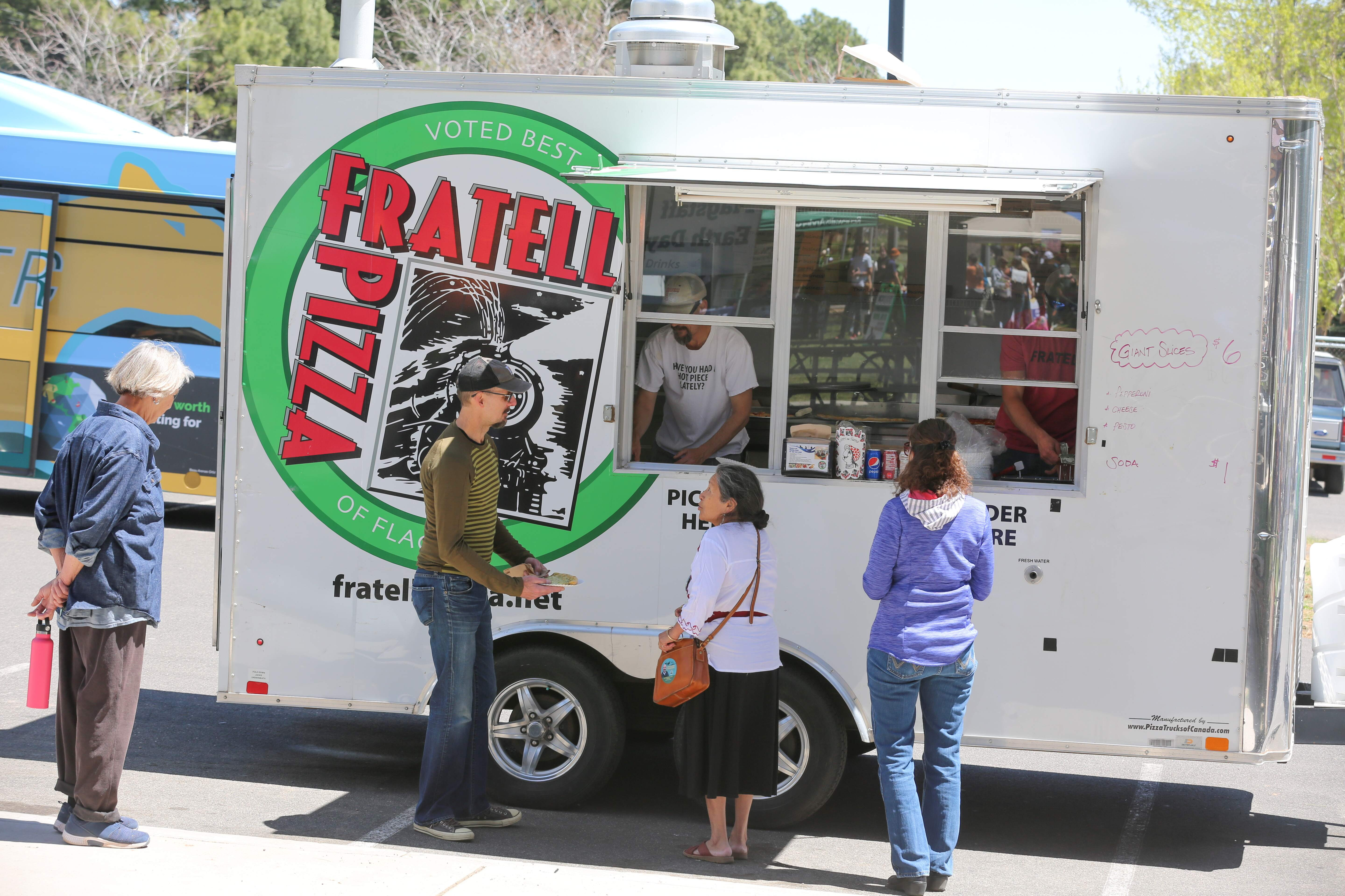people standing in line at the Fratelli's food truck