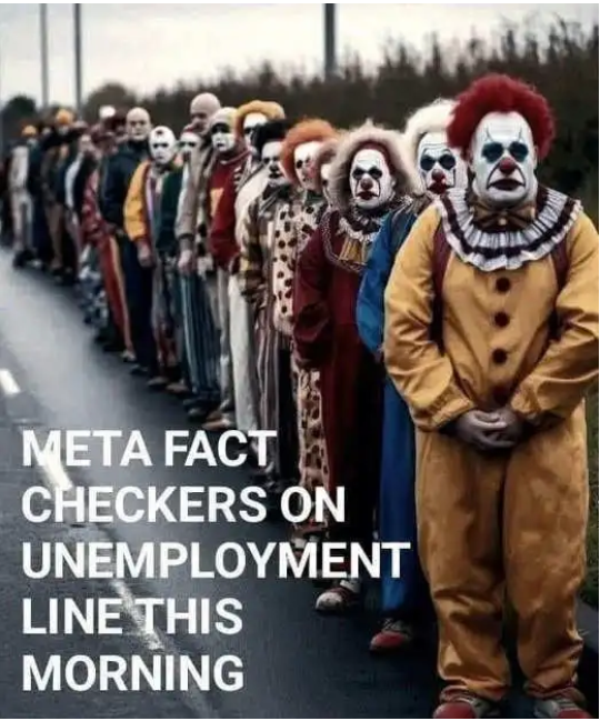 Line of clowns.