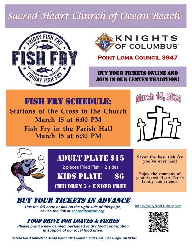 Sacred Heart Church of Ocean BeachFriday Night Fish Fry Sacred Heart