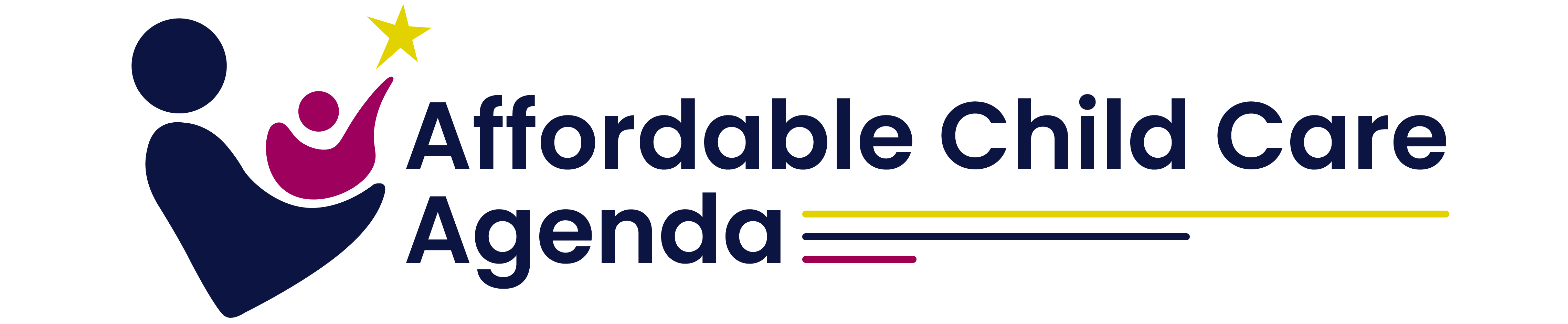 Affordable Child Care Agenda logo of parent holding child