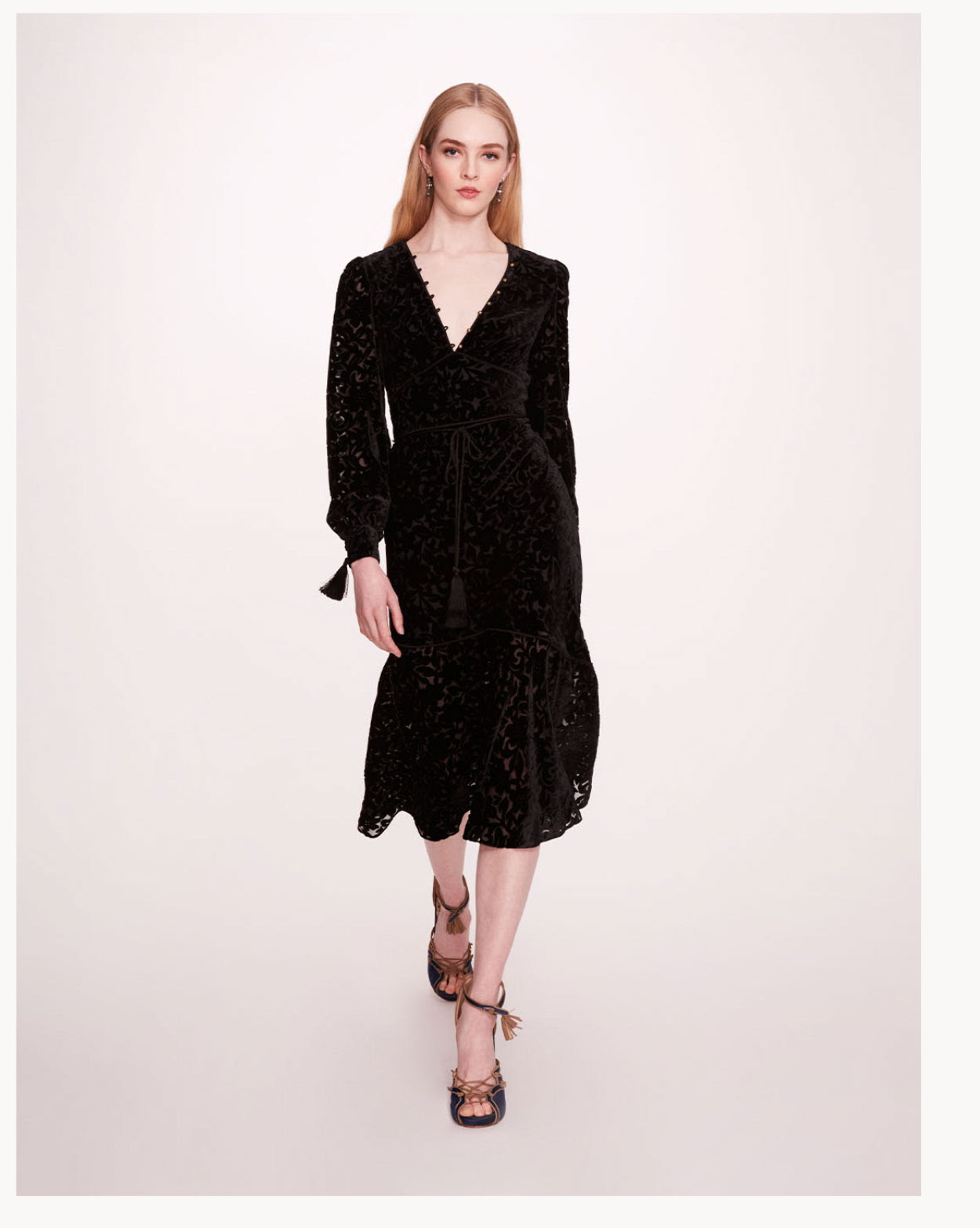 Velvet Burnout Midi Dress