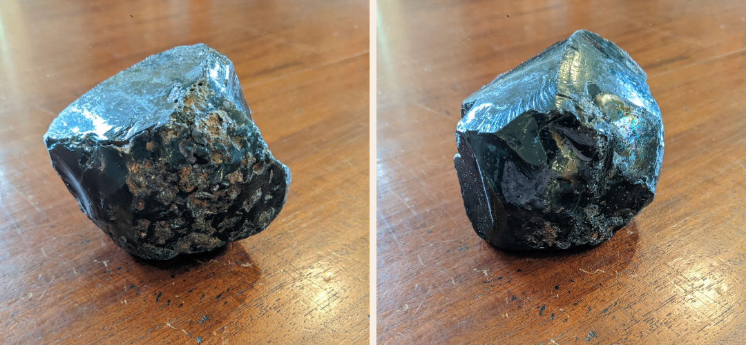 Two images of the same piece of slag