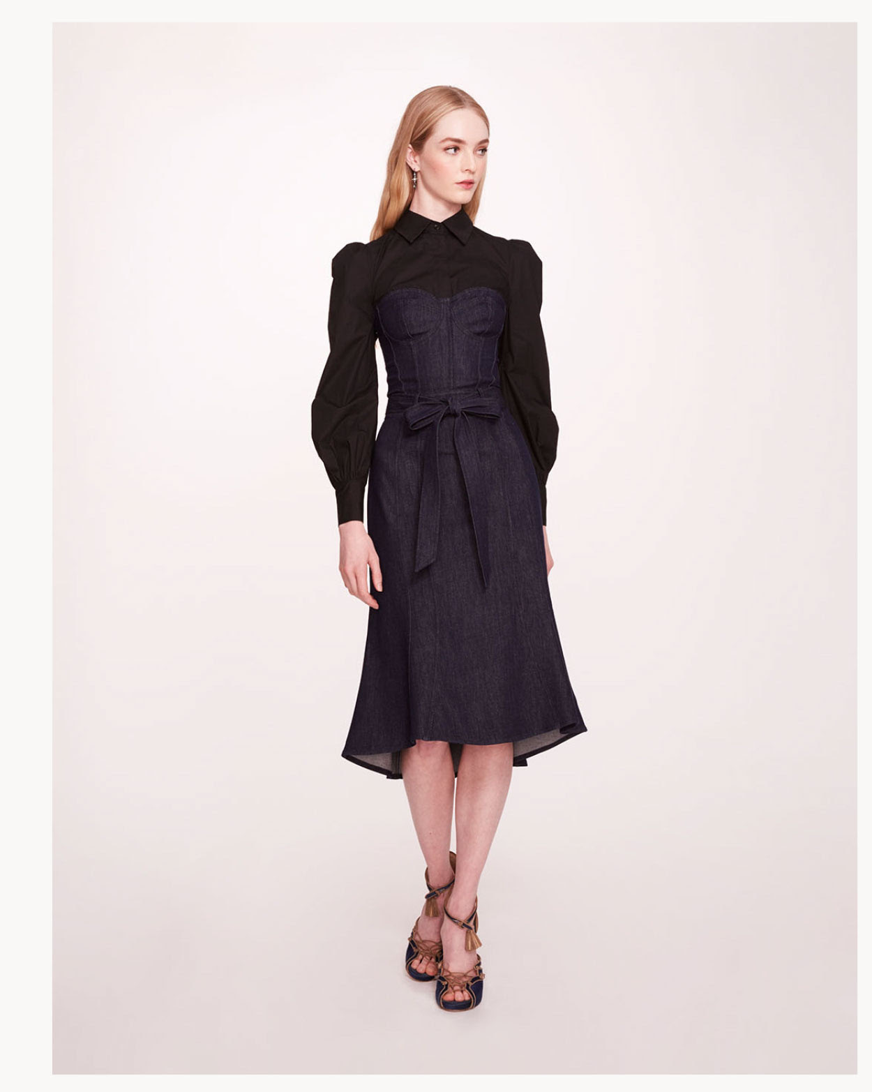 Denim Poplin Shirt Dress