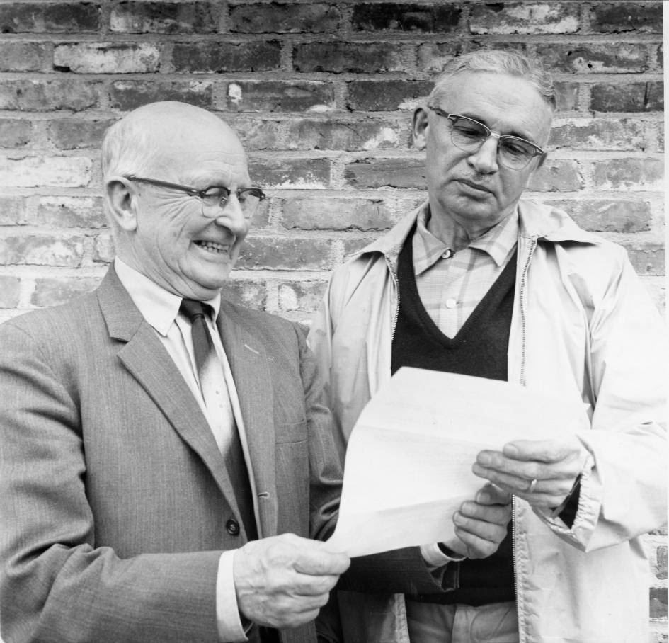 image from 1964 LO Review of two older men, on the right is felix frederick fors