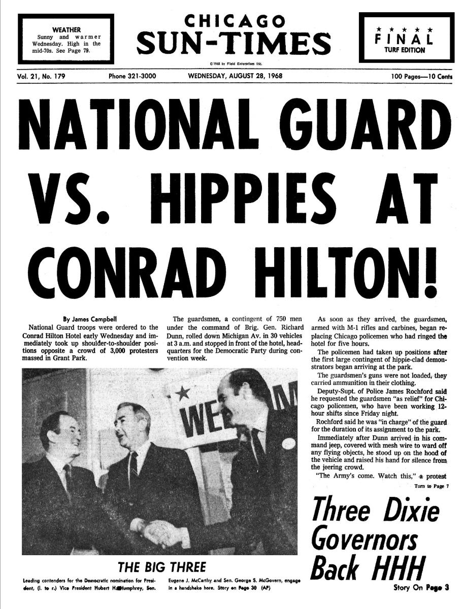 1968 Newspeper front page.