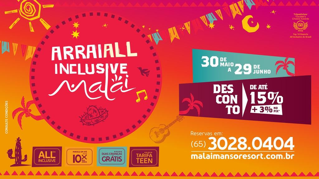 ArraiAll Inclusive descontos progressivos nas diárias (Divulgação) ArraiAll Inclusive descontos progressivos nas diárias (Divulgação)
