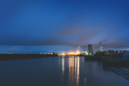 image of Ellesmere Port industrial area at night