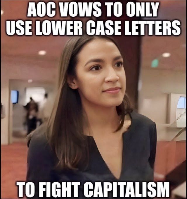 AOC Meme indicating she is dumb.