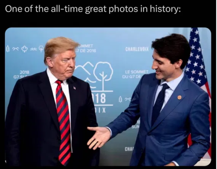 Finny photo of Trump and Trudeau.