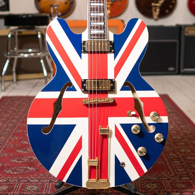 2015 Epiphone LTD Edition Union Jack Sheraton - OHSC - COA - Mint!