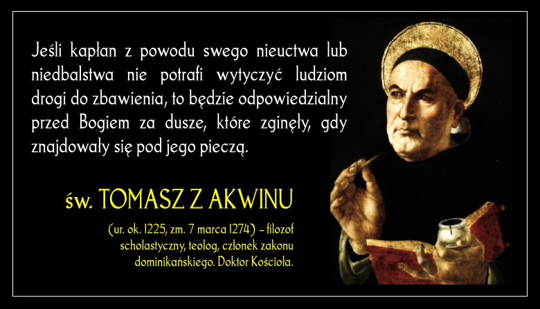 Św. Tomasz z Akwinu o odpowiedzialności kapłanów przed Panem Bogiem | Sacerdos Hyacinthus