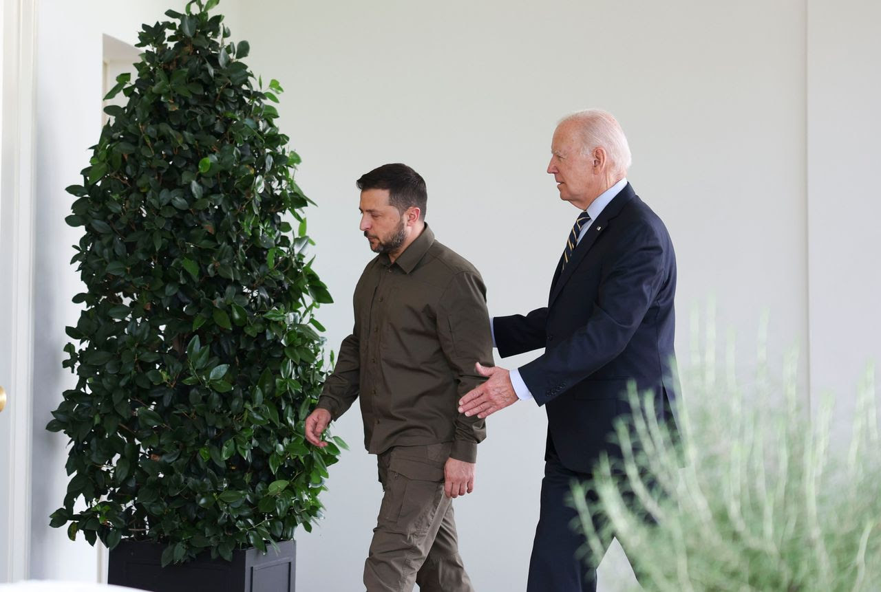 President Joe Biden and Ukrainian President Volodymyr Zelensky at the White House, Sep. 21, 2023. (Tom Brenner for The Washington Post)