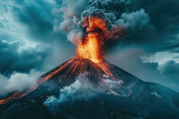 Natural disaster volcanic eruption