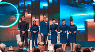 Tony unveiling future of travel with cabin crew